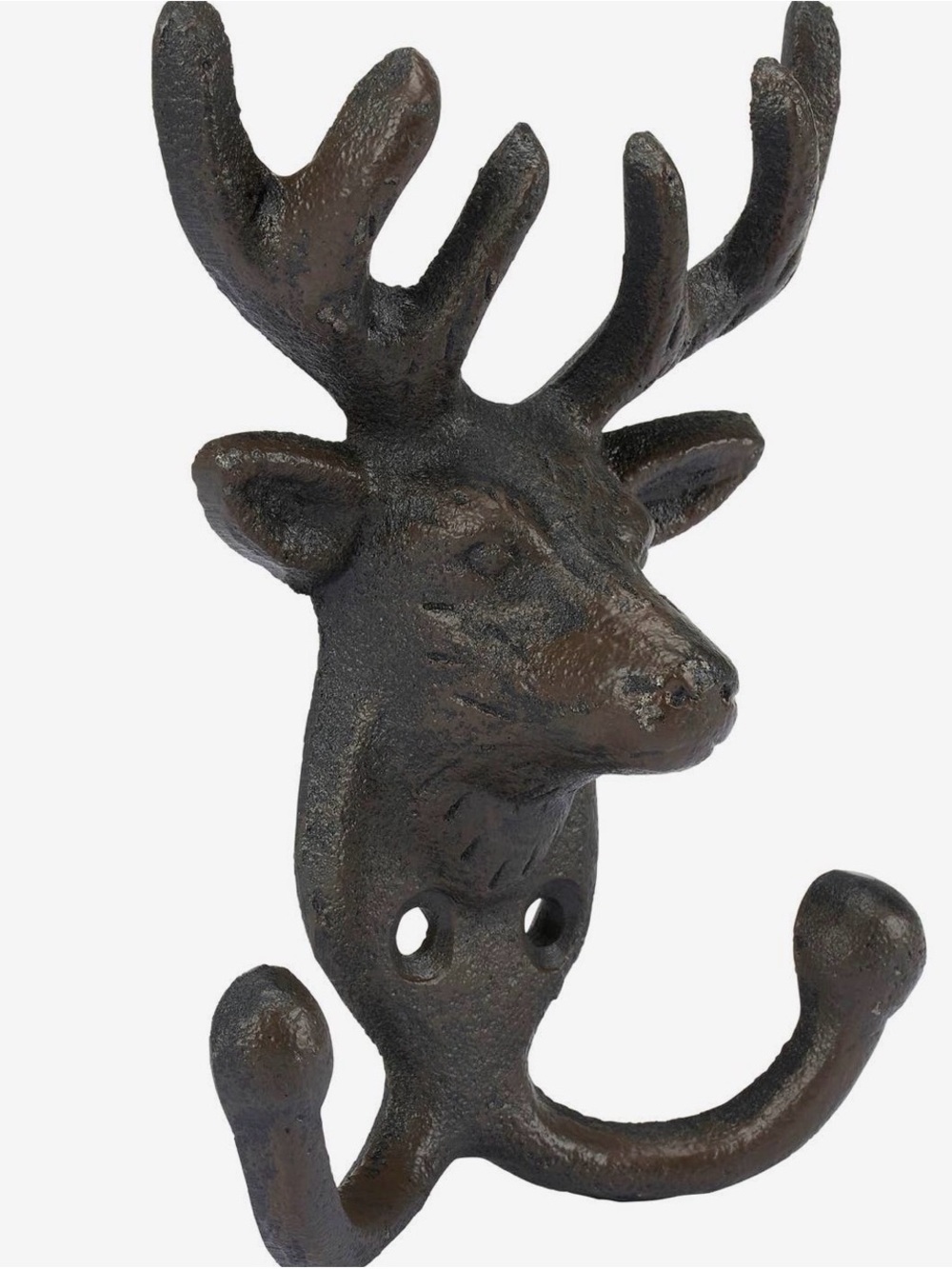 Rustic Brown Deer Head Wall Hook - NEW